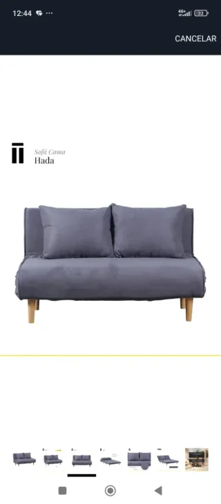 Sofá cama 2 plazas gris