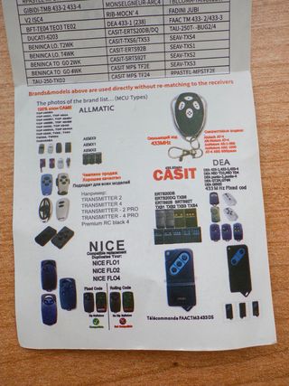 2 - Mando garaje inalambrico Autocopia 433 MHz