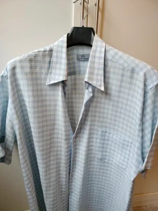 Camisa Celop cuadros celeste manga corta