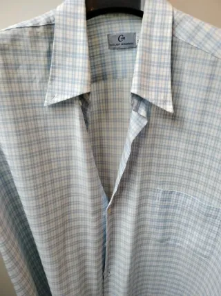 Camisa Celop cuadros celeste manga corta