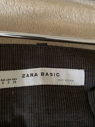 Falda Zara Basic Mujer Talla S, lino y viscosa
