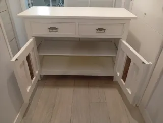 Aparador vintage madera maciza blanco