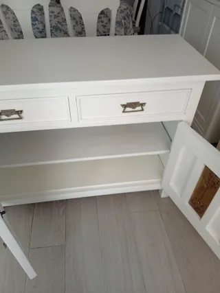 Aparador vintage madera maciza blanco