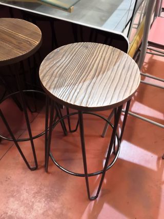 Pack 3 taburetes madera y metal