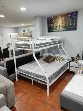 Litera 3 plazas metal blanca