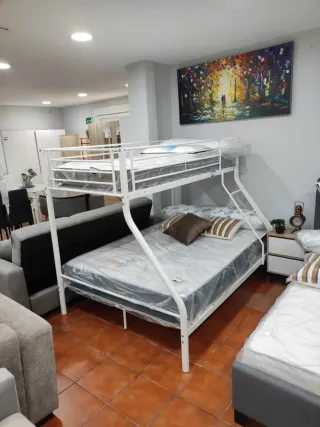 Litera 3 plazas metal blanca