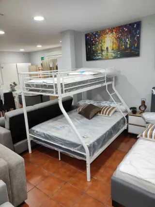 Litera 3 plazas metal blanca