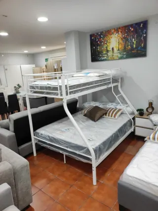 Litera 3 plazas metal blanca