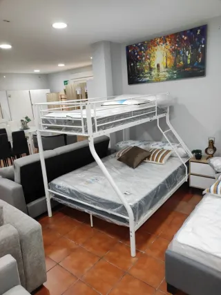 Litera 3 plazas metal blanca