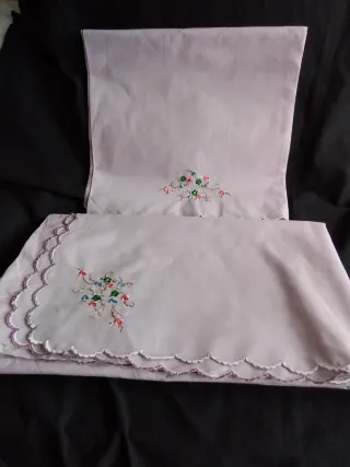 Juego de cama matrimonio bordado