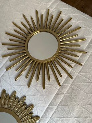 Conjunto 2 Espejos Decorativos Dorados