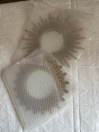 Conjunto 2 Espejos Decorativos Dorados