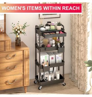 Carrito Almacenamiento 4 Niveles con Cajón