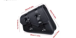 Alforjas de moto de cuero negro