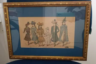 Cuadro Lámina Antigua Vestidos Niñas