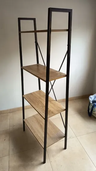 Set Muebles Estantería y Mesa Madera Metal