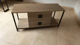 Set Muebles Estantería y Mesa Madera Metal