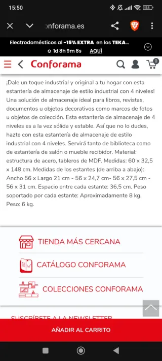 Set Muebles Estantería y Mesa Madera Metal