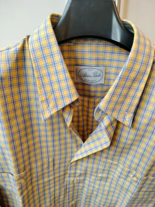 Camisa manga corta cuadros amarillo Álvaro Pineda