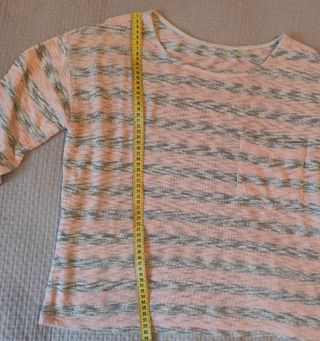 Camiseta de mujer rayas rosa y gris