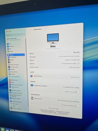 iMac 27" 5K i5 3.7GHz 64GB RAM 8GB VRAM 512GB SSD