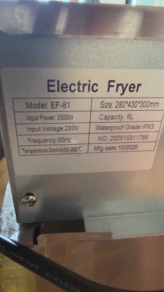 Freidora de aceite 6L
