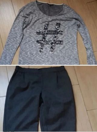 Chaqueta acolchada, pantalón y jersey