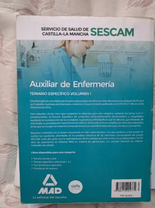 Auxiliar de enfermería del Servicio d Salud SESCAM