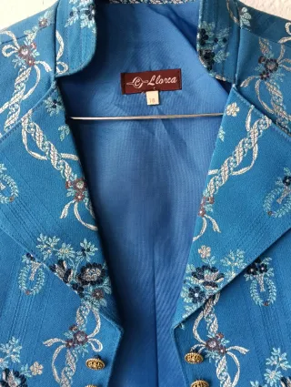 Traje de fallero azul y blanco