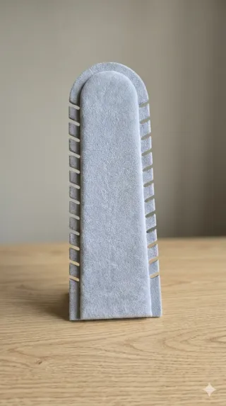 Expositor Joyas Terciopelo Gris 10 unidades