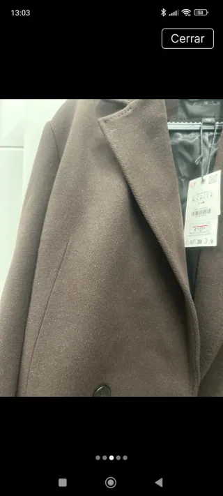 Abrigo lana marrón chocolate