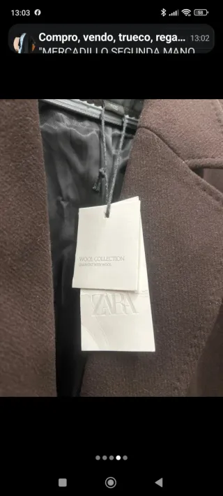 Abrigo lana marrón chocolate