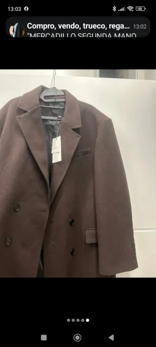 Abrigo lana marrón chocolate