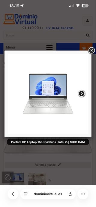 Portátil HP 15S-FQ4004NS Plata