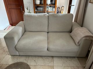Sofá 2/3 plazas beige tela
