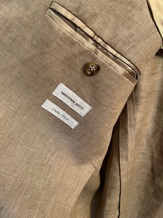 Chaqueta de lino hombre beige