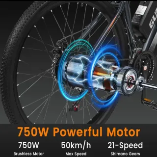 Bicicleta Eléctrica GUNAI GN 29 Negra y Naranja