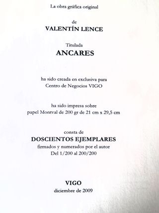 3 litografie originali di Valentín Lence