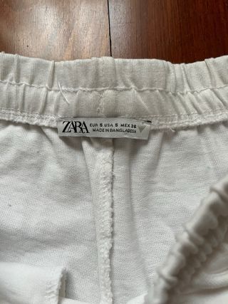 Pantalón chándal Zara blanco
