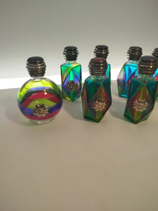 Porta profumi vintage multicolore