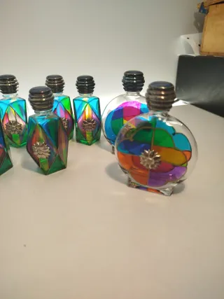 Porta profumi vintage multicolore