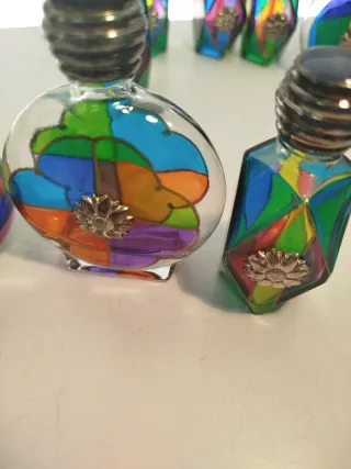 Porta profumi vintage multicolore