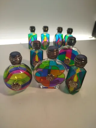 Porta profumi vintage multicolore