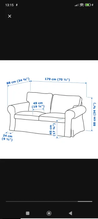 Sofá 2 plazas Ikea gris verde