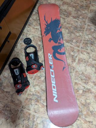 Tabla Snowboard con Fijaciones