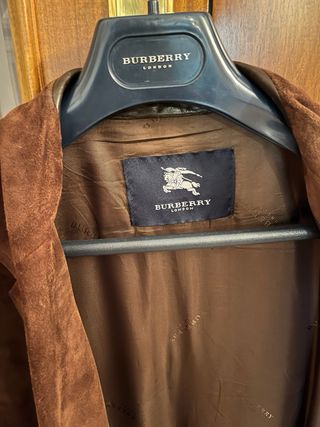 Chaqueta de ante Burberry marrón hombre