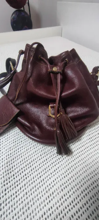 Bolso piel marrón caza