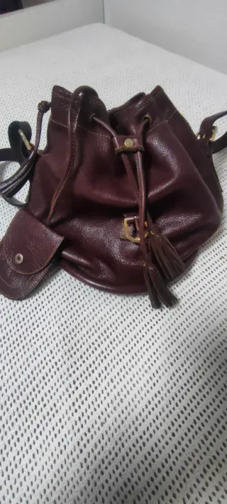 Bolso piel marrón caza