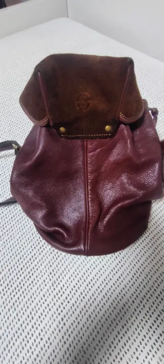 Bolso piel marrón caza
