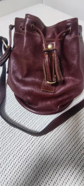 Bolso piel marrón caza